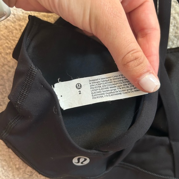 LULULEMON Energy Bra Black Size 2 - Picture 4 of 4